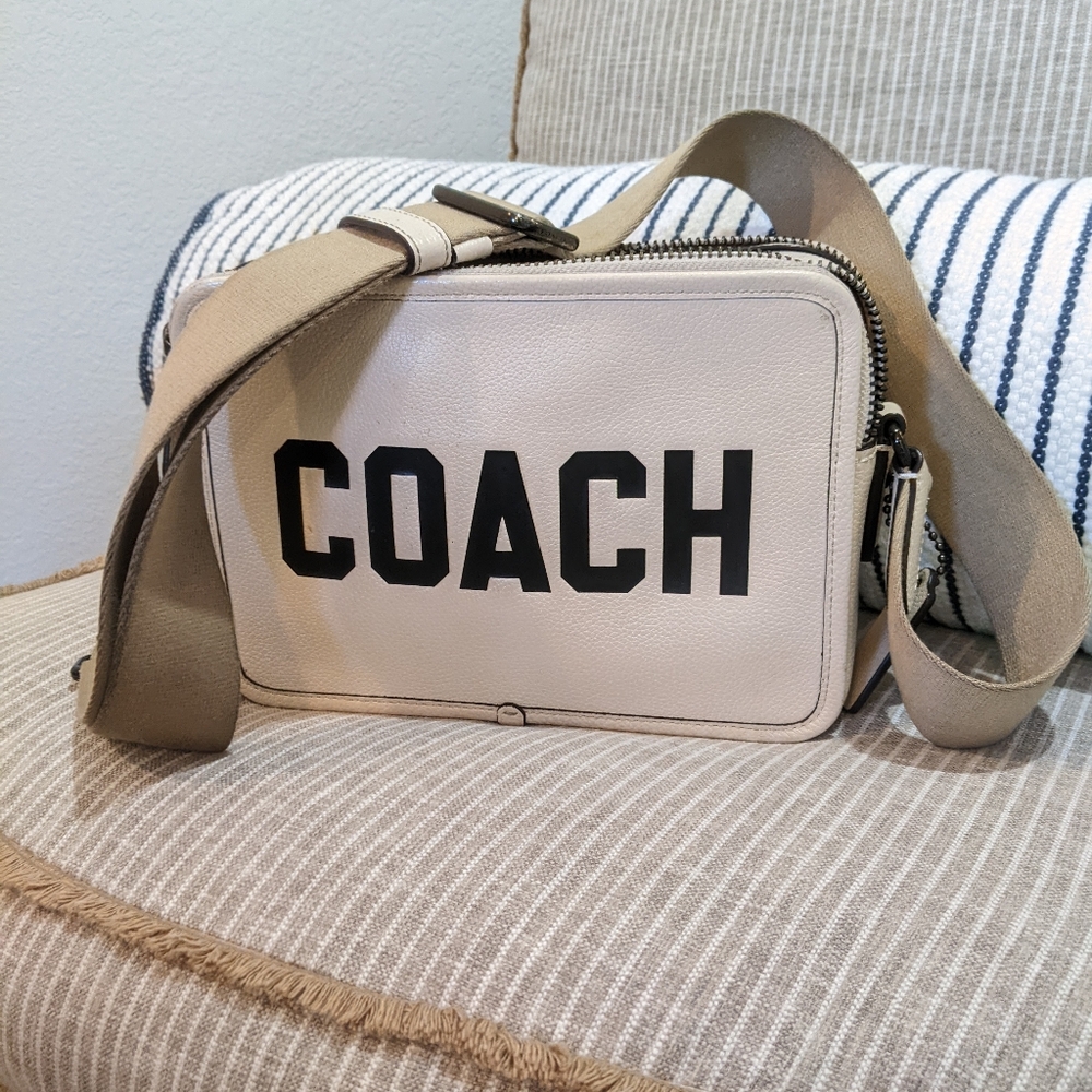 Coach Men's Tan and Black Messenger Bag
